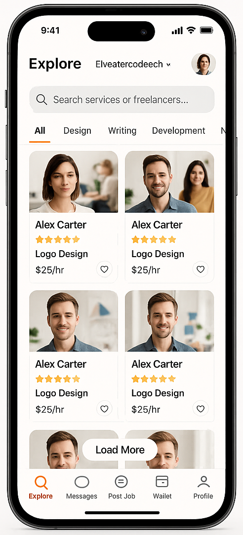 20250618_1732_FreelanceHub App Mockup_simple_compose_01jy1emrahfdfgayrf157mk46yc91